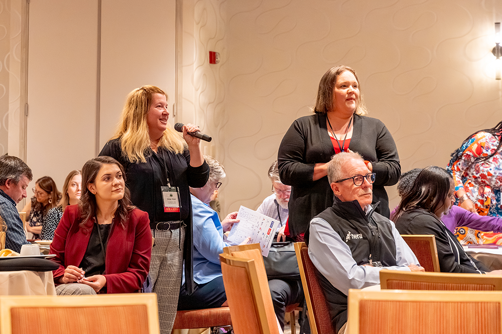 ACE members ask questions to the 2023 ACE conference keynote speaker.